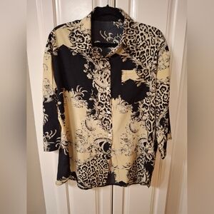 Studio Works Black and Cream Blouse